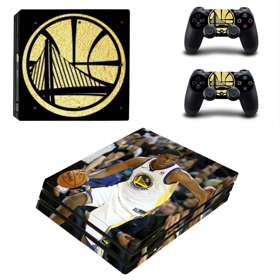 Golden state warriors decal skin sticker for PS4 Pro console and controllers