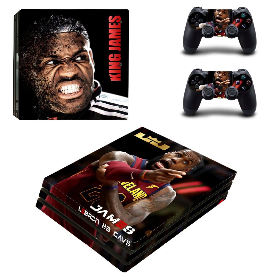 Lebron James decal skin sticker for PS4 Pro console and controllers