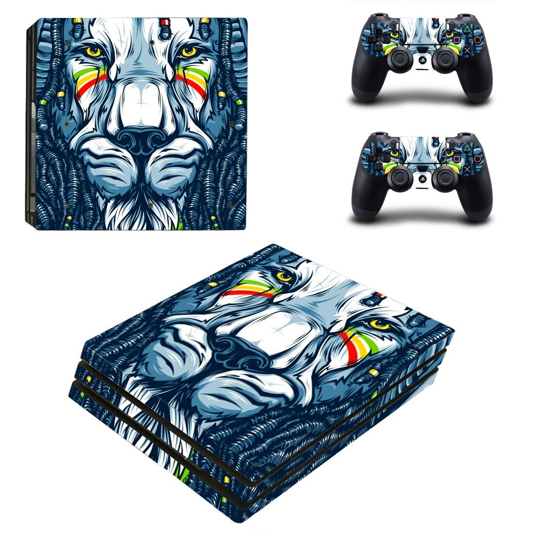 Lion Wallpaper decal skin sticker for PS4 Pro console and controllers