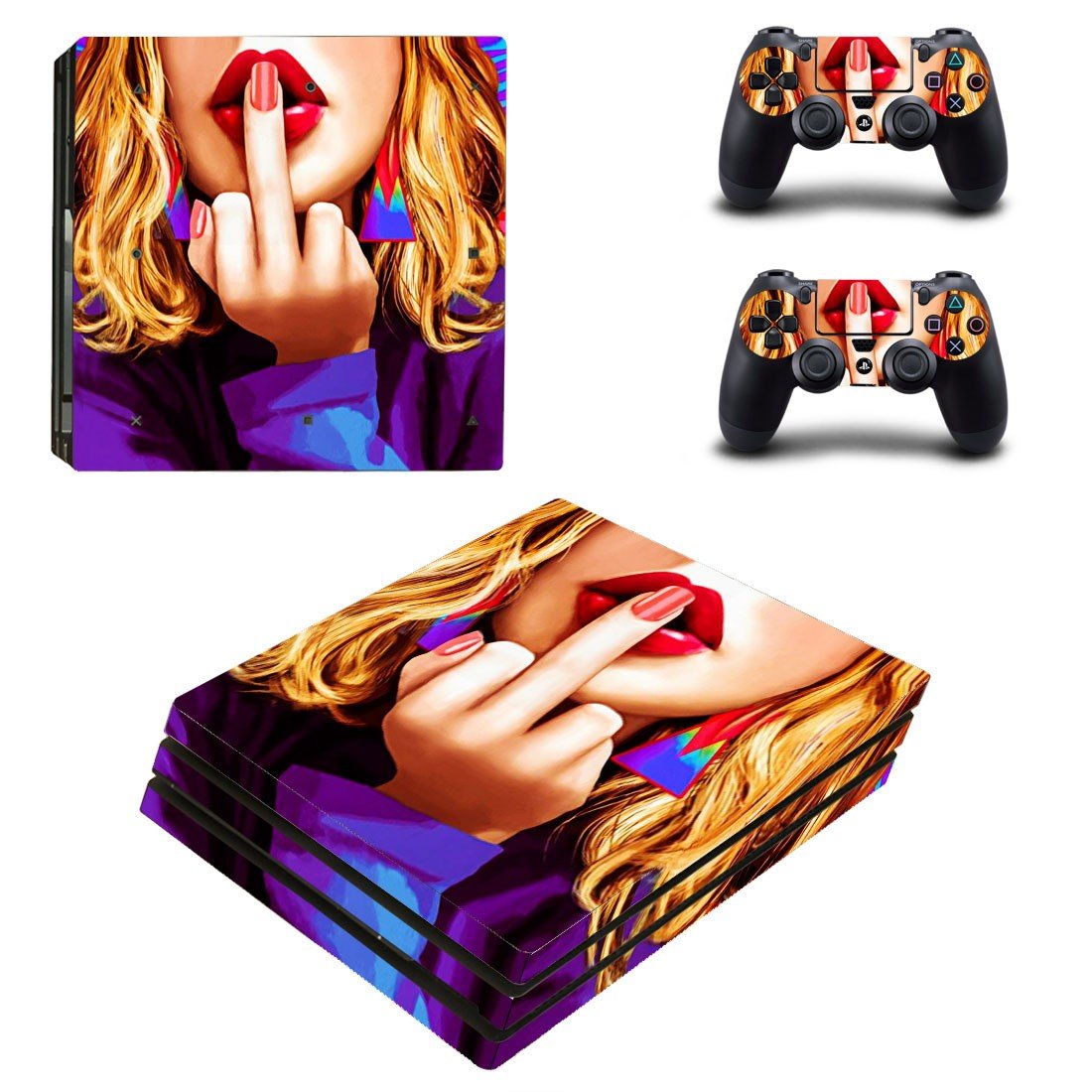 Sexy Lady decal skin sticker for PS4 Pro console and controllers
