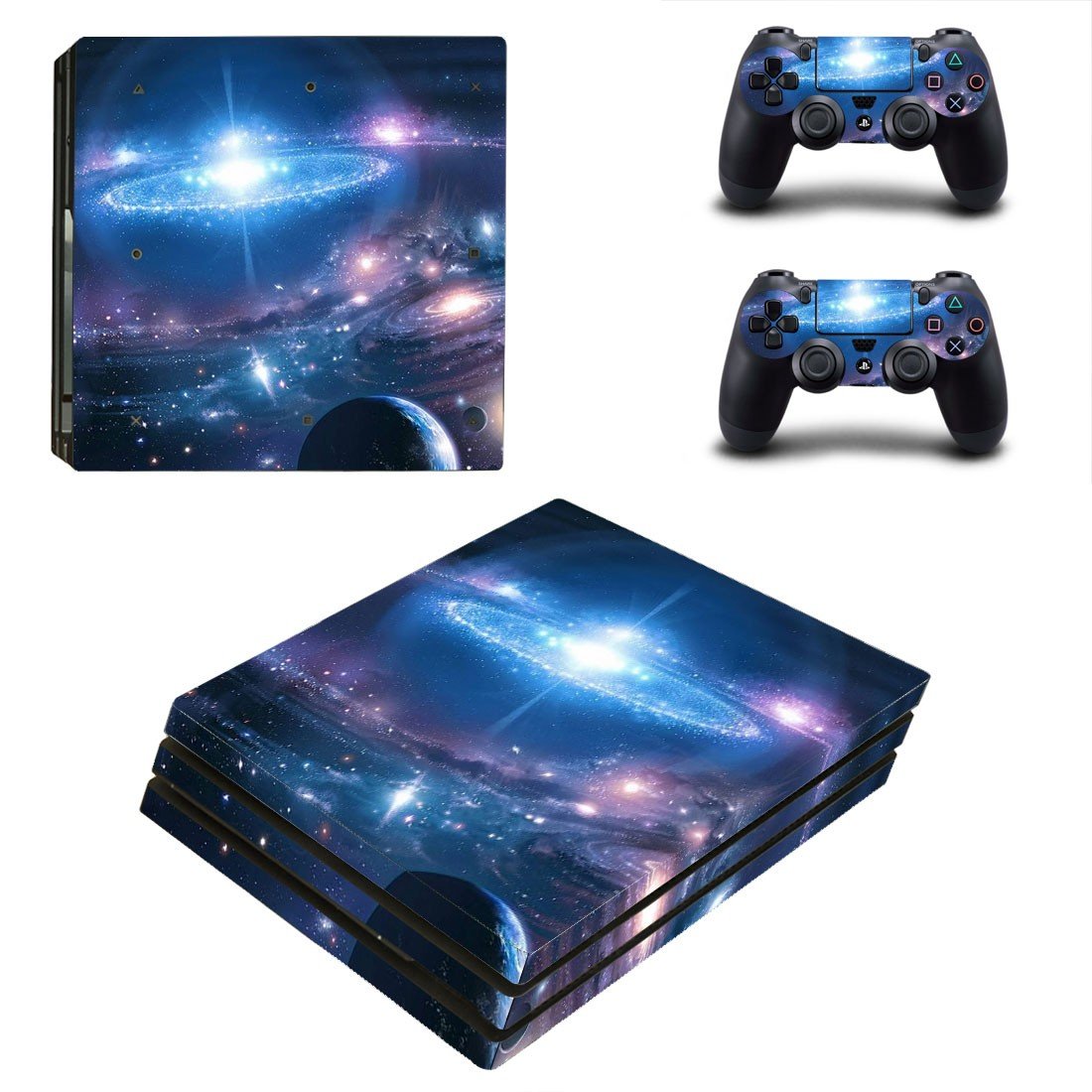 Galaxy Wallpaper decal skin sticker for PS4 Pro console and controllers