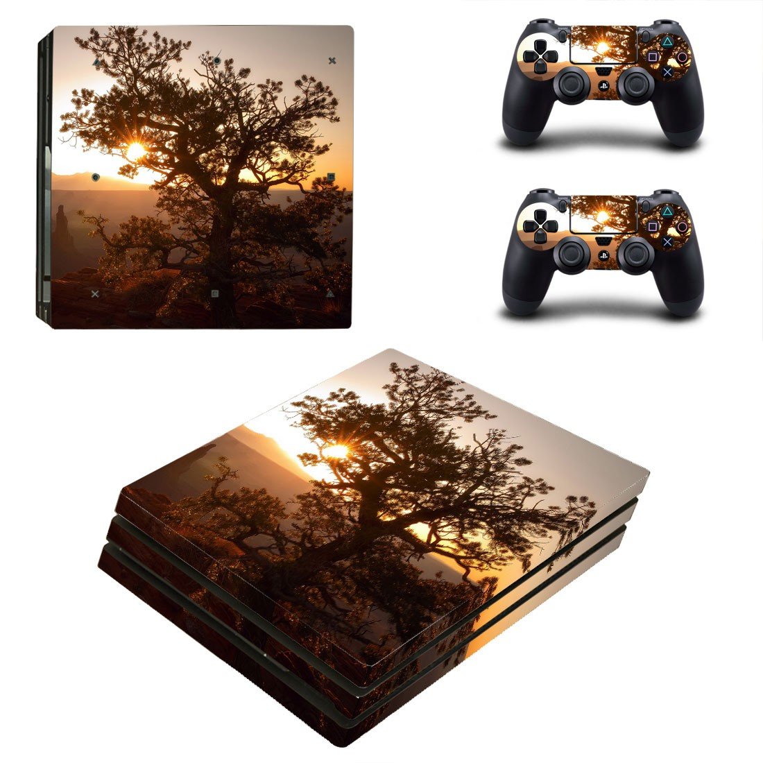 Tree wallpaper decal skin sticker for PS4 Pro console and controllers