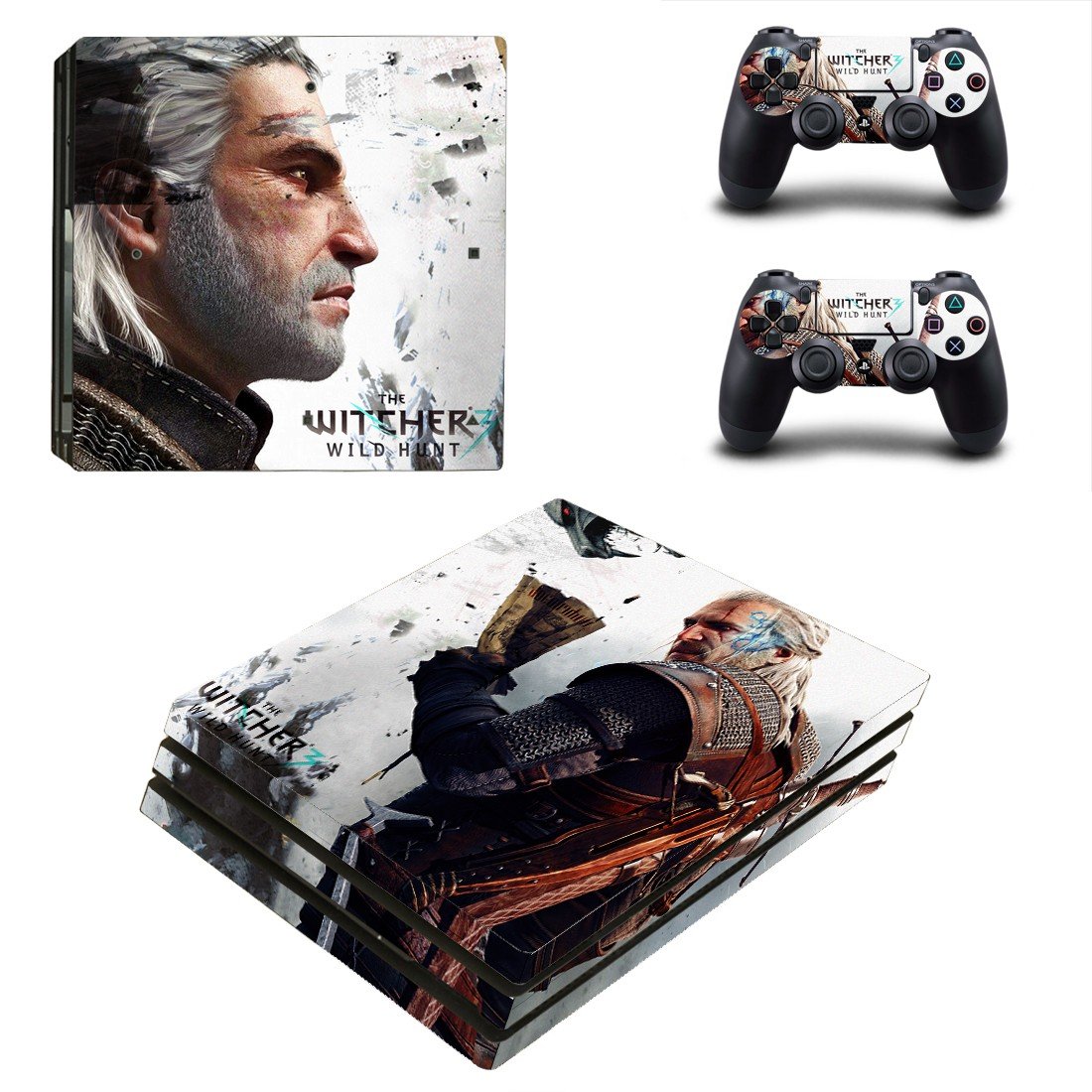 The Witcher Wild Hunt decal skin sticker for PS4 Pro console and controllers