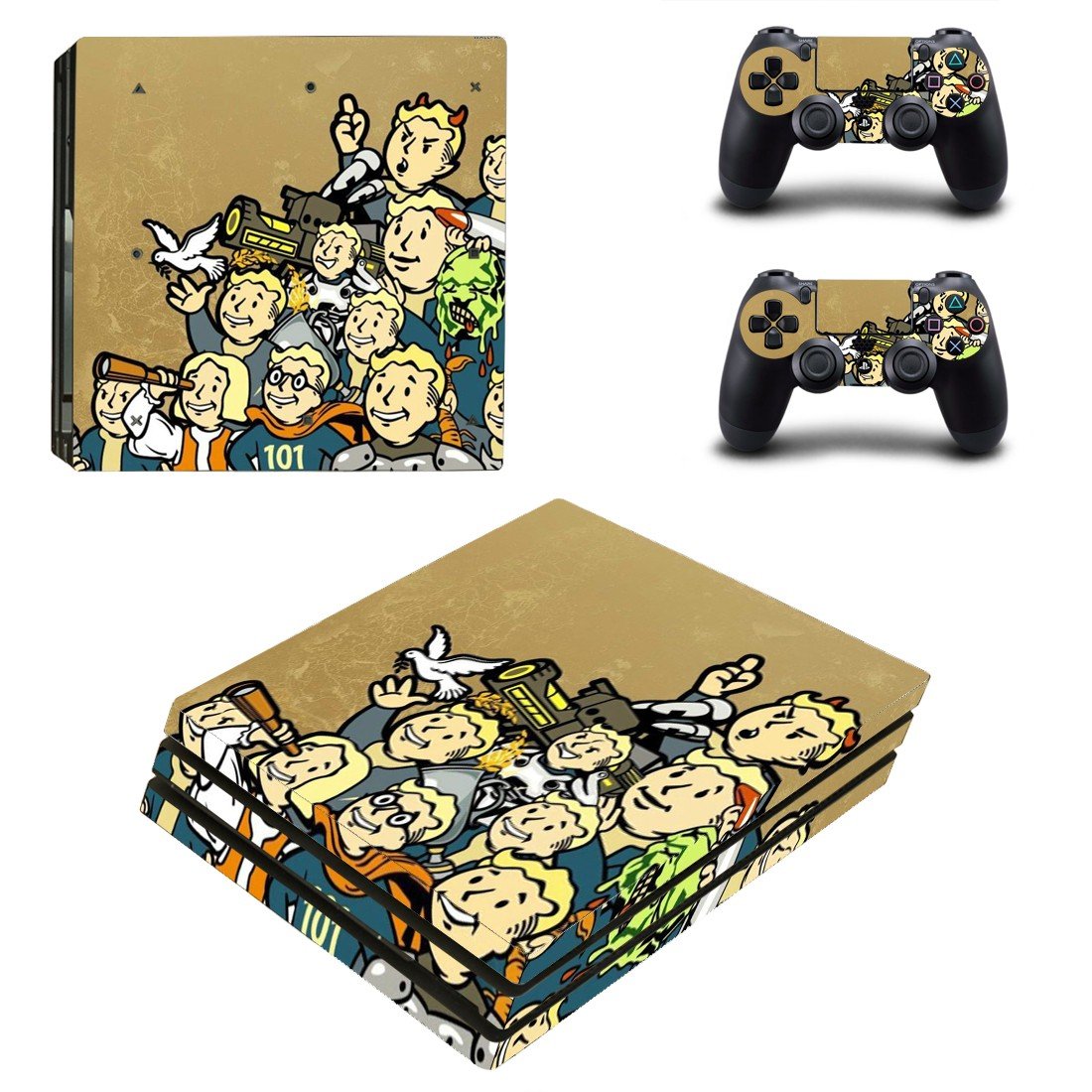 Vault Boy decal skin sticker for PS4 Pro console and controllers
