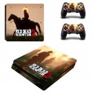 Red Dead Redemption 2 decal skin sticker for PS4 Slim console and controllers