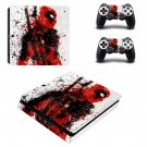 Deadpool decal skin sticker for PS4 Slim console and controllers