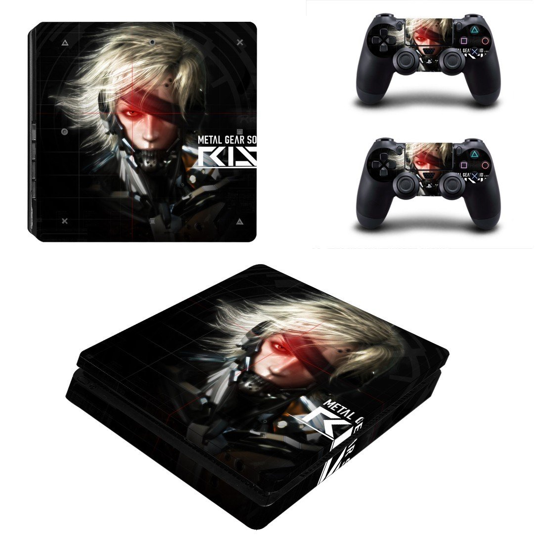 Metal Gear Solid Rising decal skin sticker for PS4 Slim console and controllers