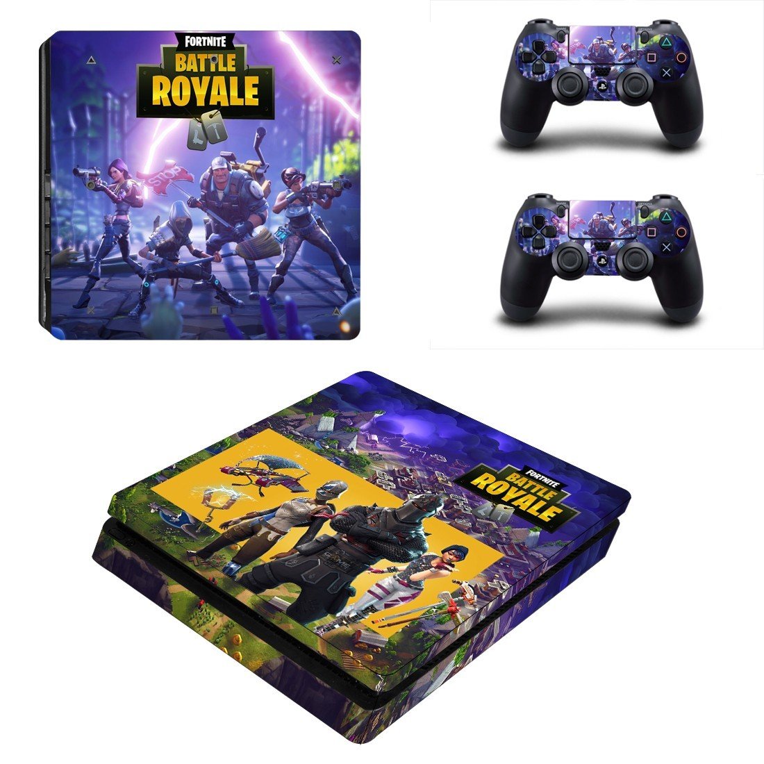 Fortnite decal skin sticker for PS4 Slim console and controllers