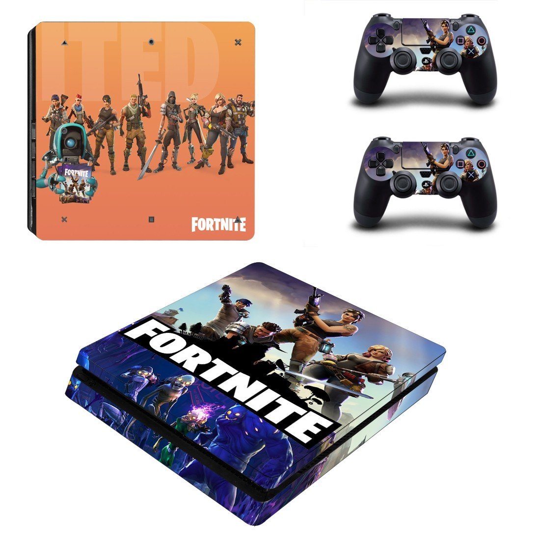Fortnite decal skin sticker for PS4 Slim console and controllers