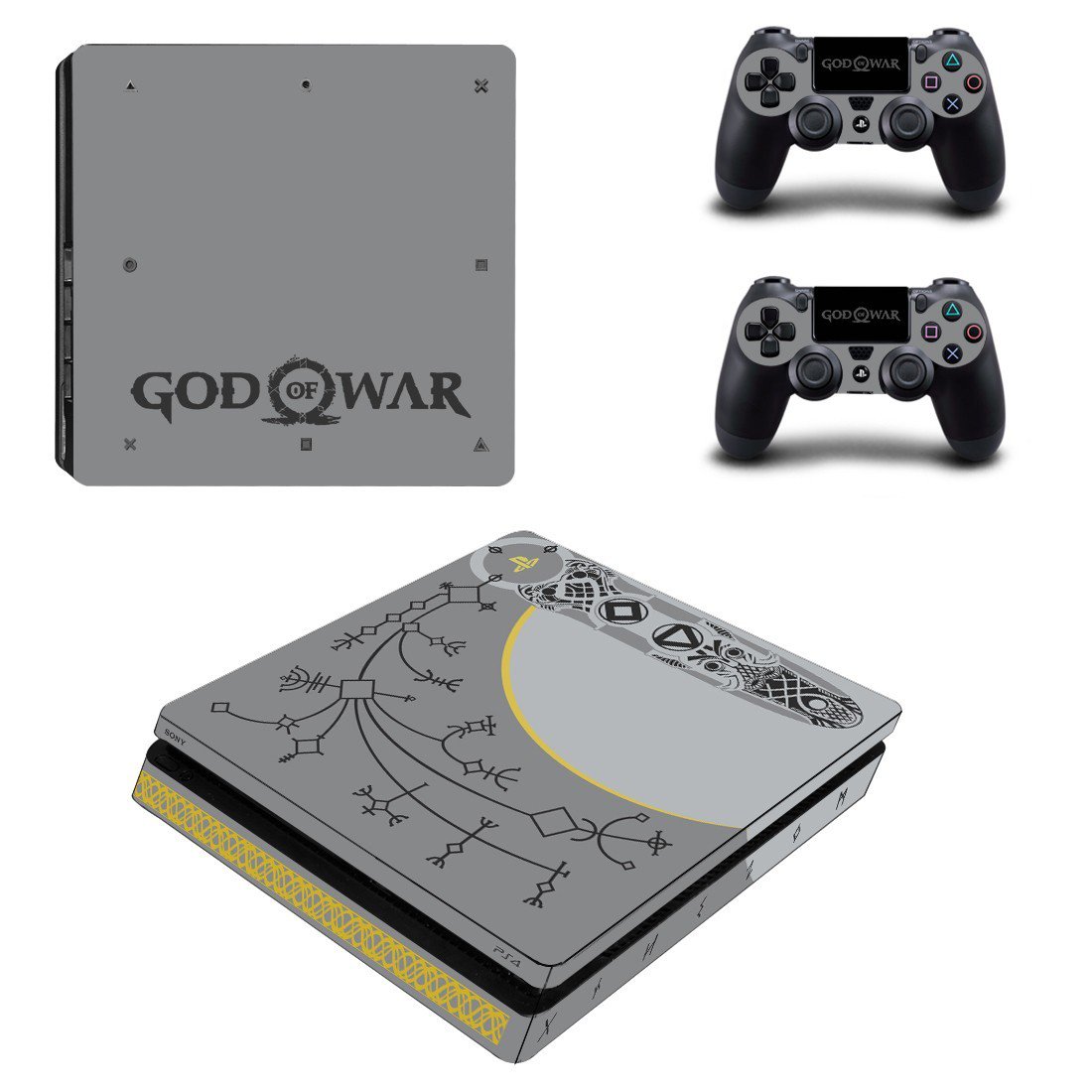 God of War 4 decal skin sticker for PS4 Slim console and controllers