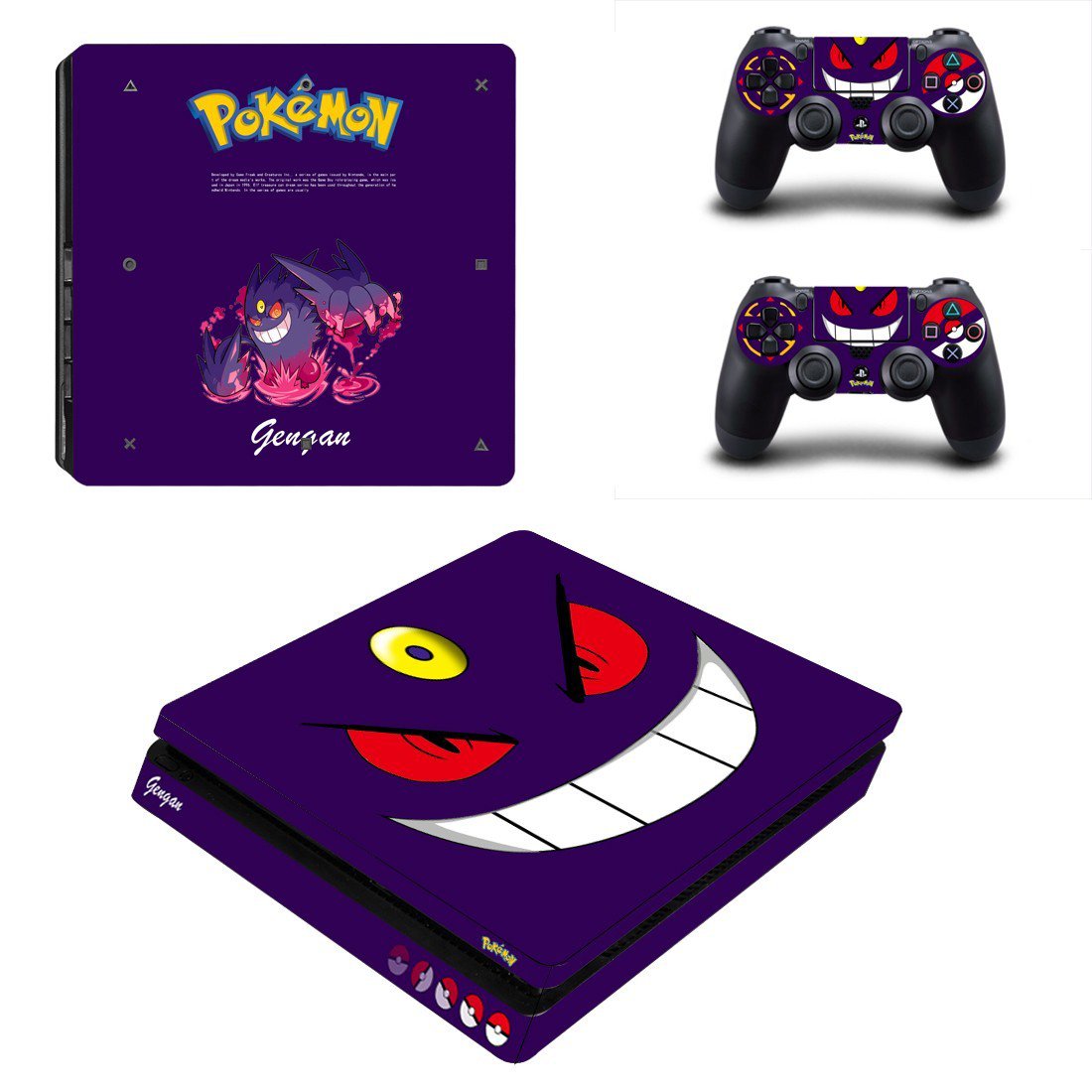 Pokemon Go decal skin sticker for PS4 Slim console and controllers