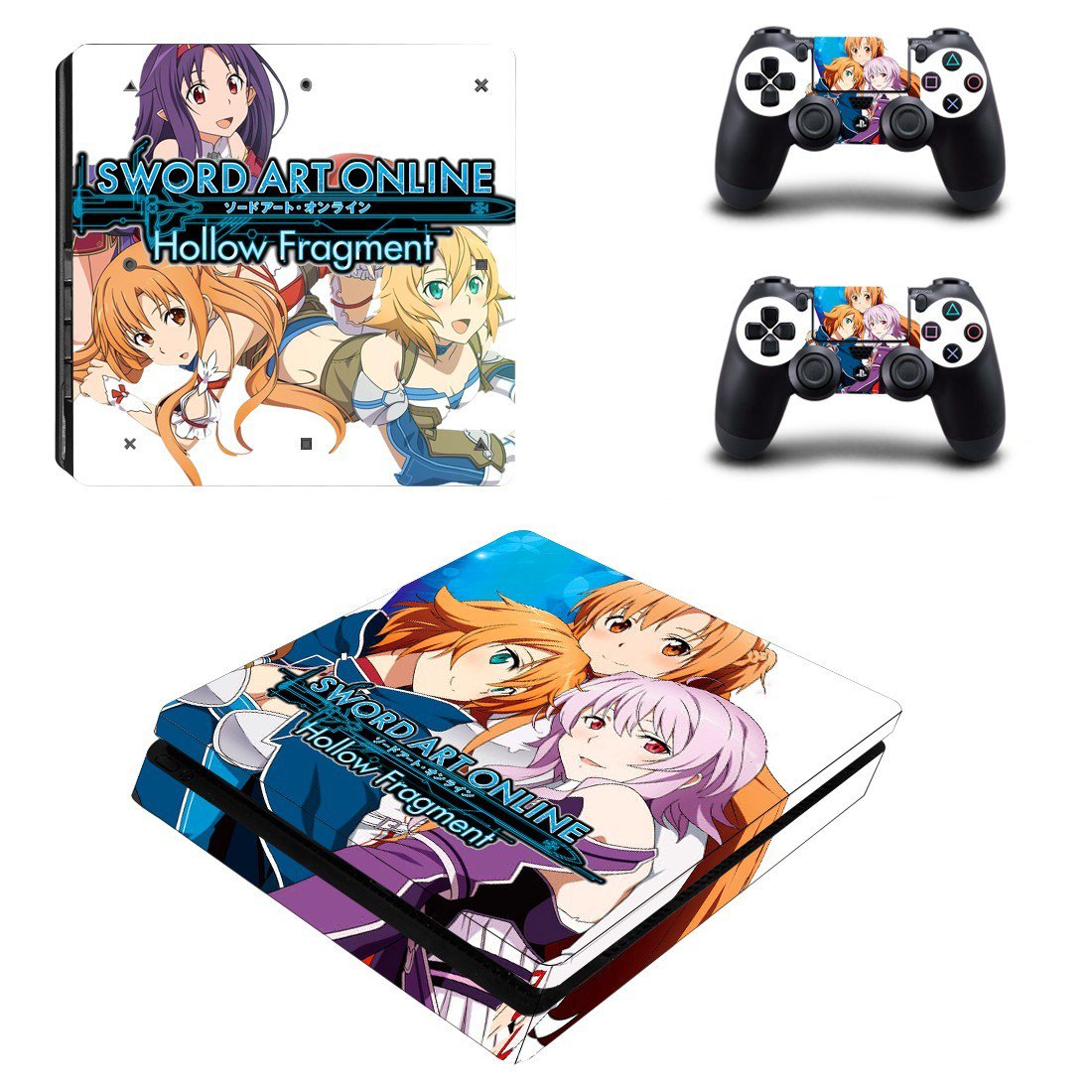 Sword Art Online Hollow Fragment decal skin sticker for PS4 Slim console and controllers