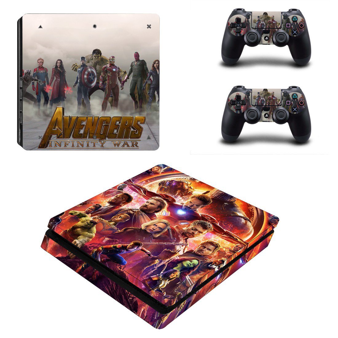 Avengers infinity war decal skin sticker for PS4 Slim console and controllers