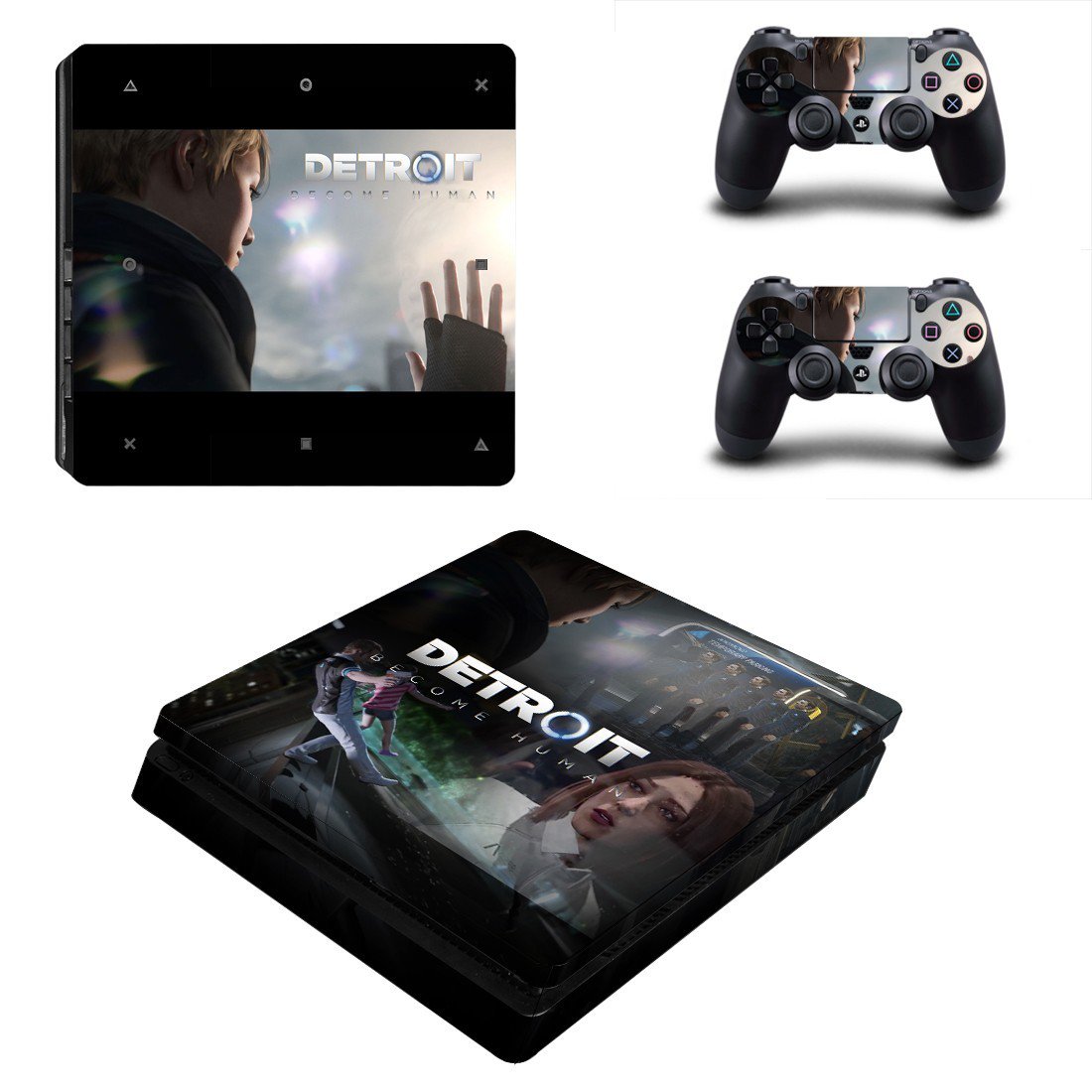 Detroit become human decal skin sticker for PS4 Slim console and controllers