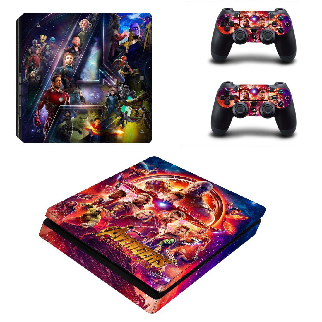 Avengers infinity war decal skin sticker for PS4 Slim console and controllers