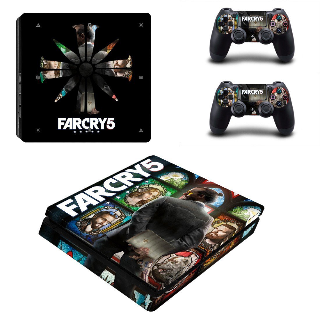 Far Cry 5 decal skin sticker for PS4 Slim console and controllers