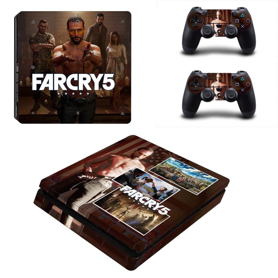 Far Cry 5 decal skin sticker for PS4 Slim console and controllers