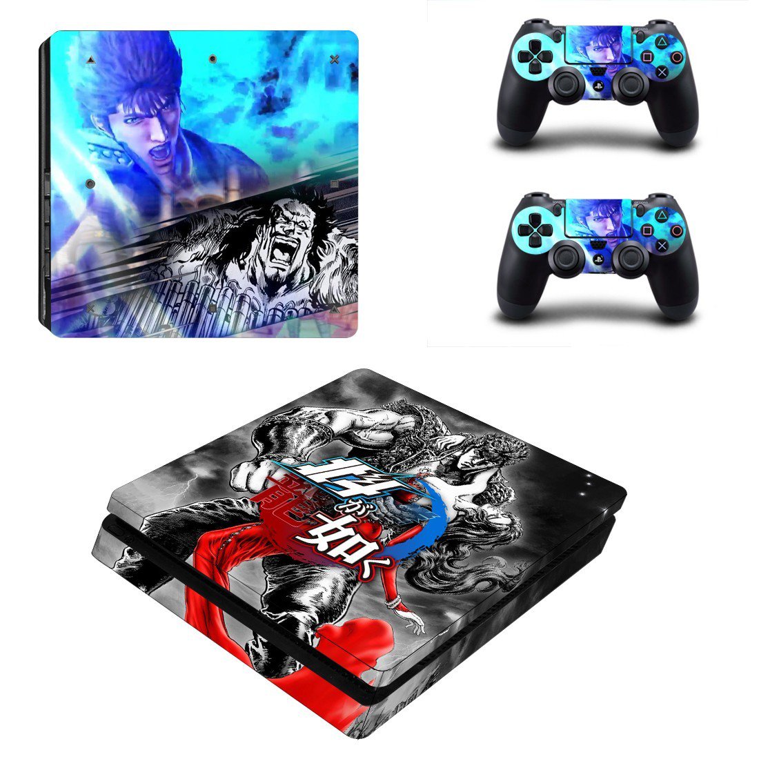 Hokuto ga Gotoku decal skin sticker for PS4 Slim console and controllers