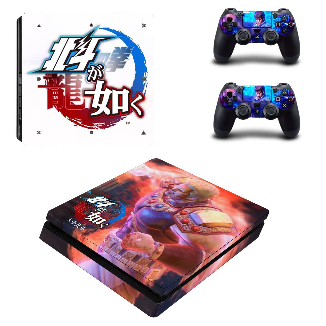 Hokuto ga Gotoku decal skin sticker for PS4 Slim console and controllers