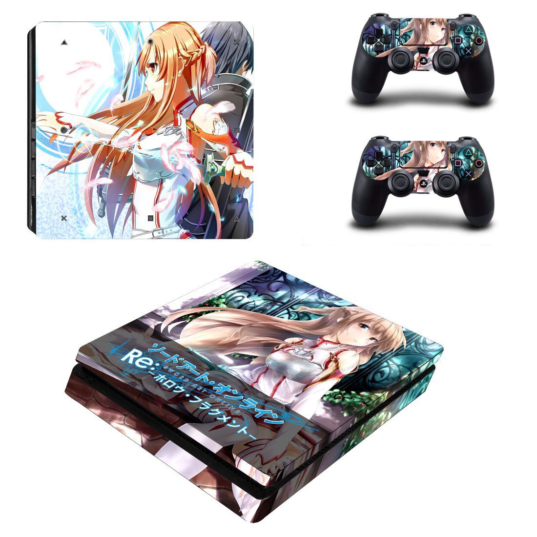 Sword Art Online decal skin sticker for PS4 Slim console and controllers