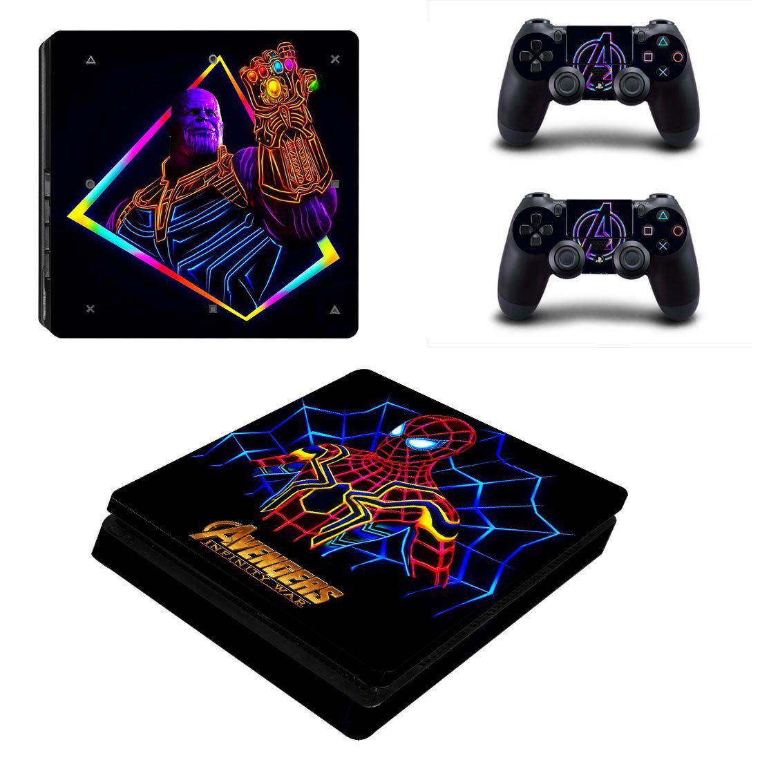 Avengers infinity war decal skin sticker for PS4 Slim console and controllers