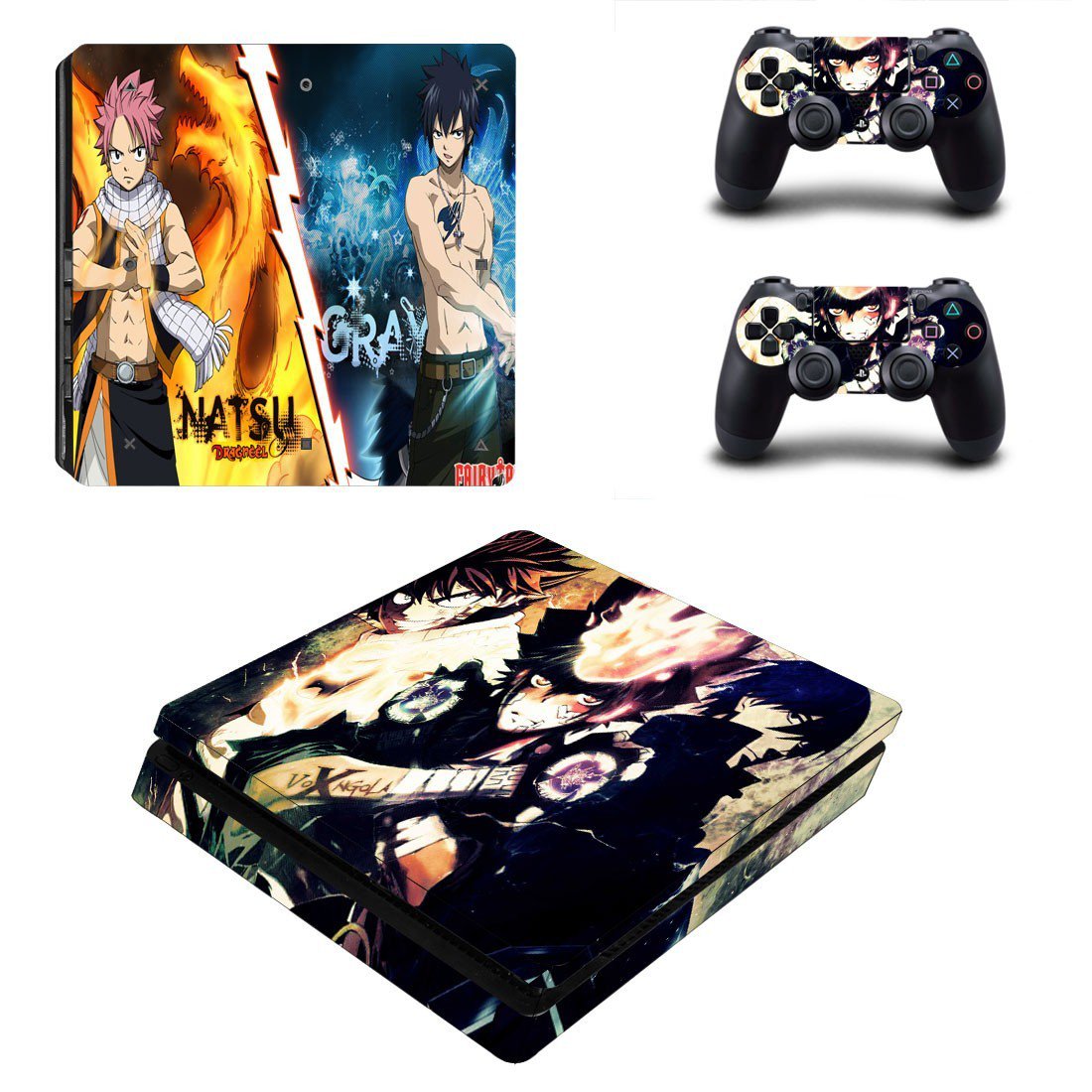 Fairy Tail decal skin sticker for PS4 Slim console and controllers