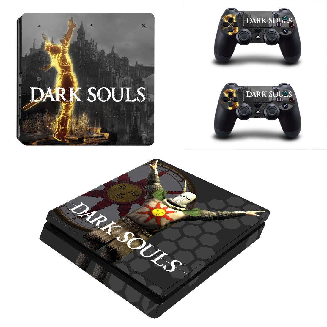 Dark Souls decal skin sticker for PS4 Slim console and controllers