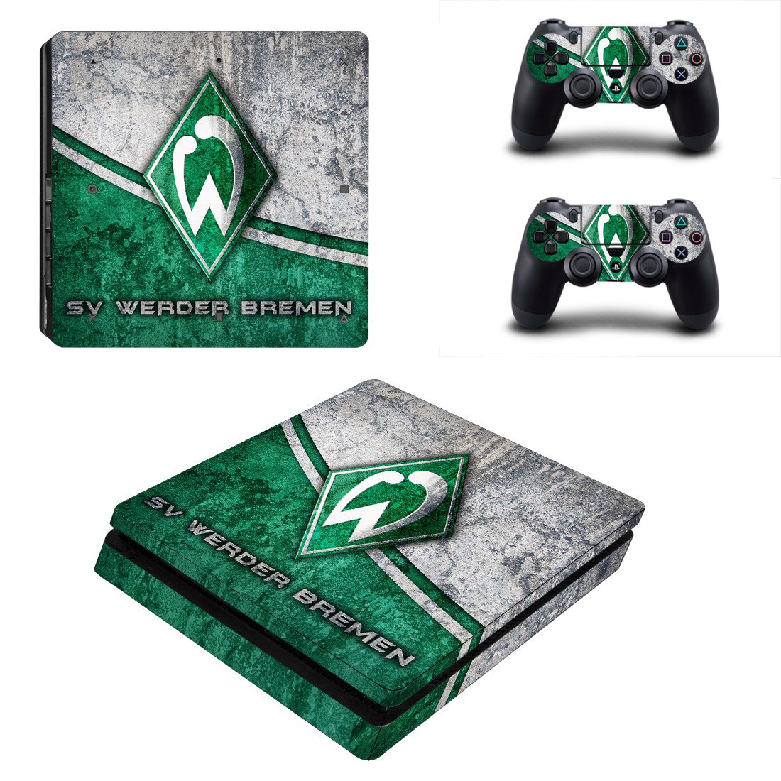 SV Werder Bremen FT decal skin sticker for PS4 Slim console and controllers