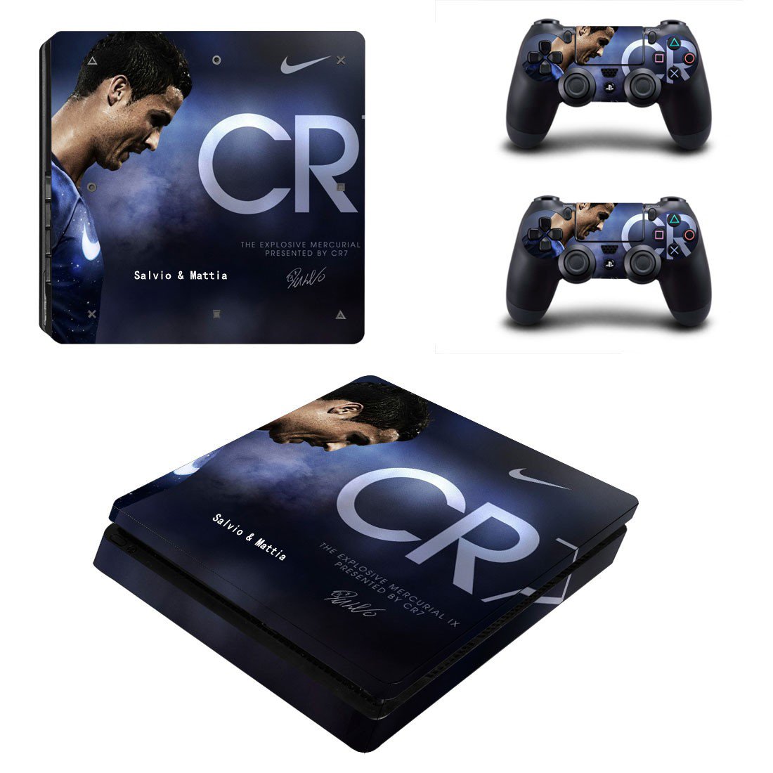 Cristiano Ronaldo decal skin sticker for PS4 Slim console and controllers