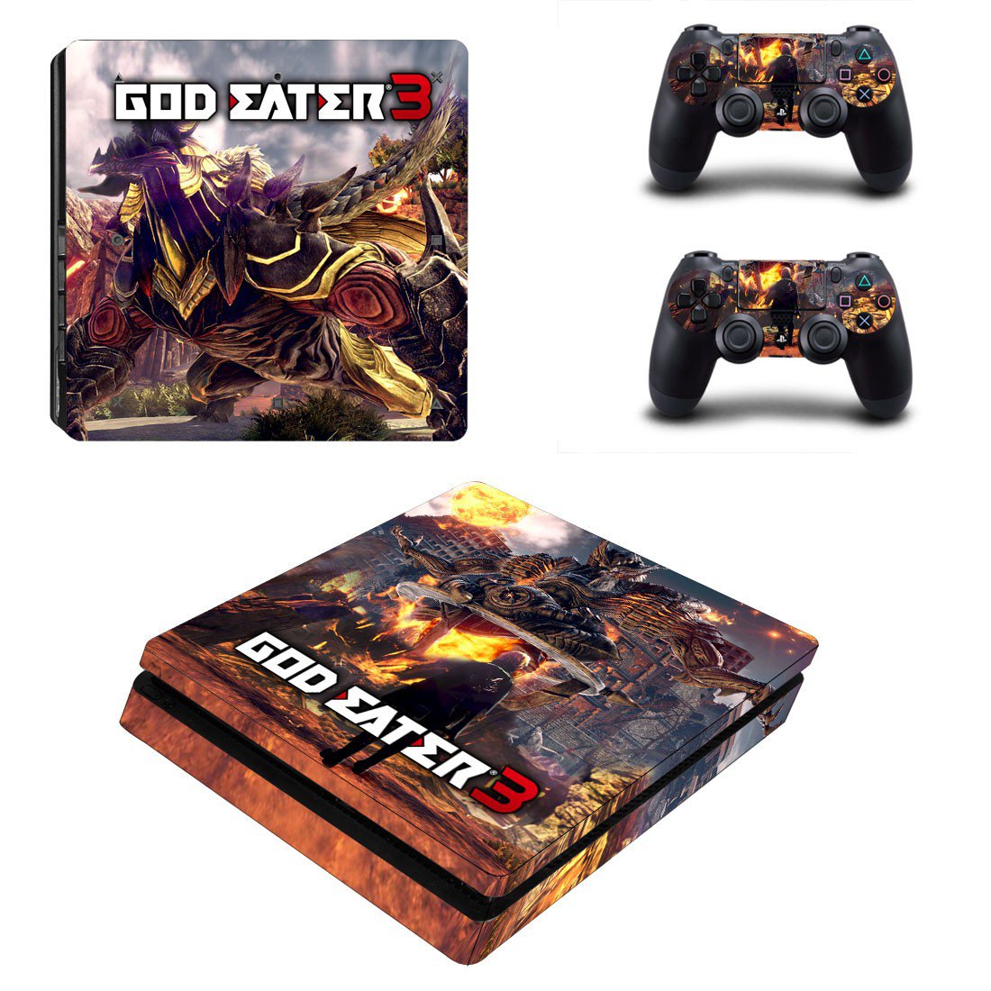 God Eater 3 decal skin sticker for PS4 Slim console and controllers
