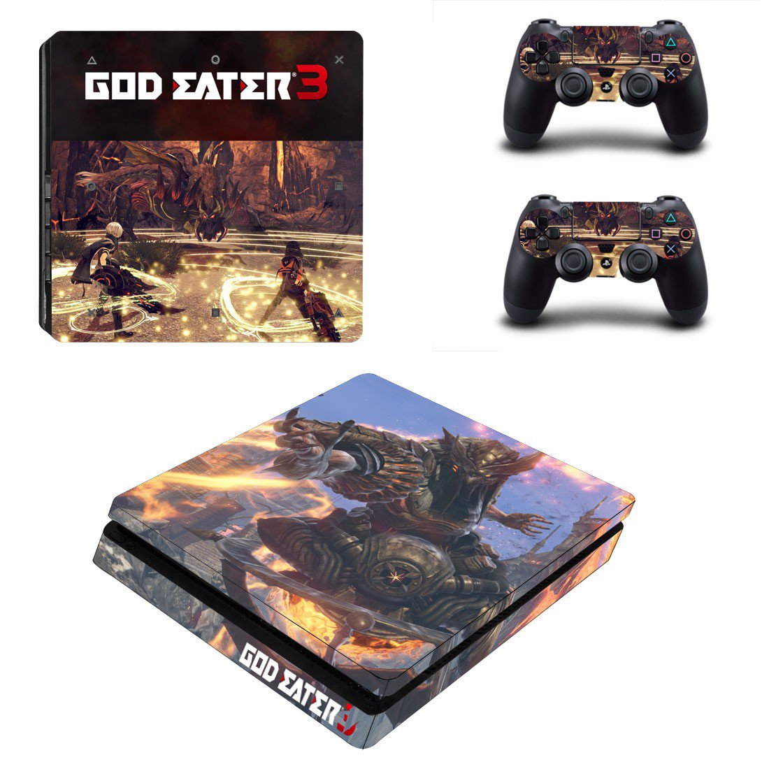 God Eater 3 decal skin sticker for PS4 Slim console and controllers