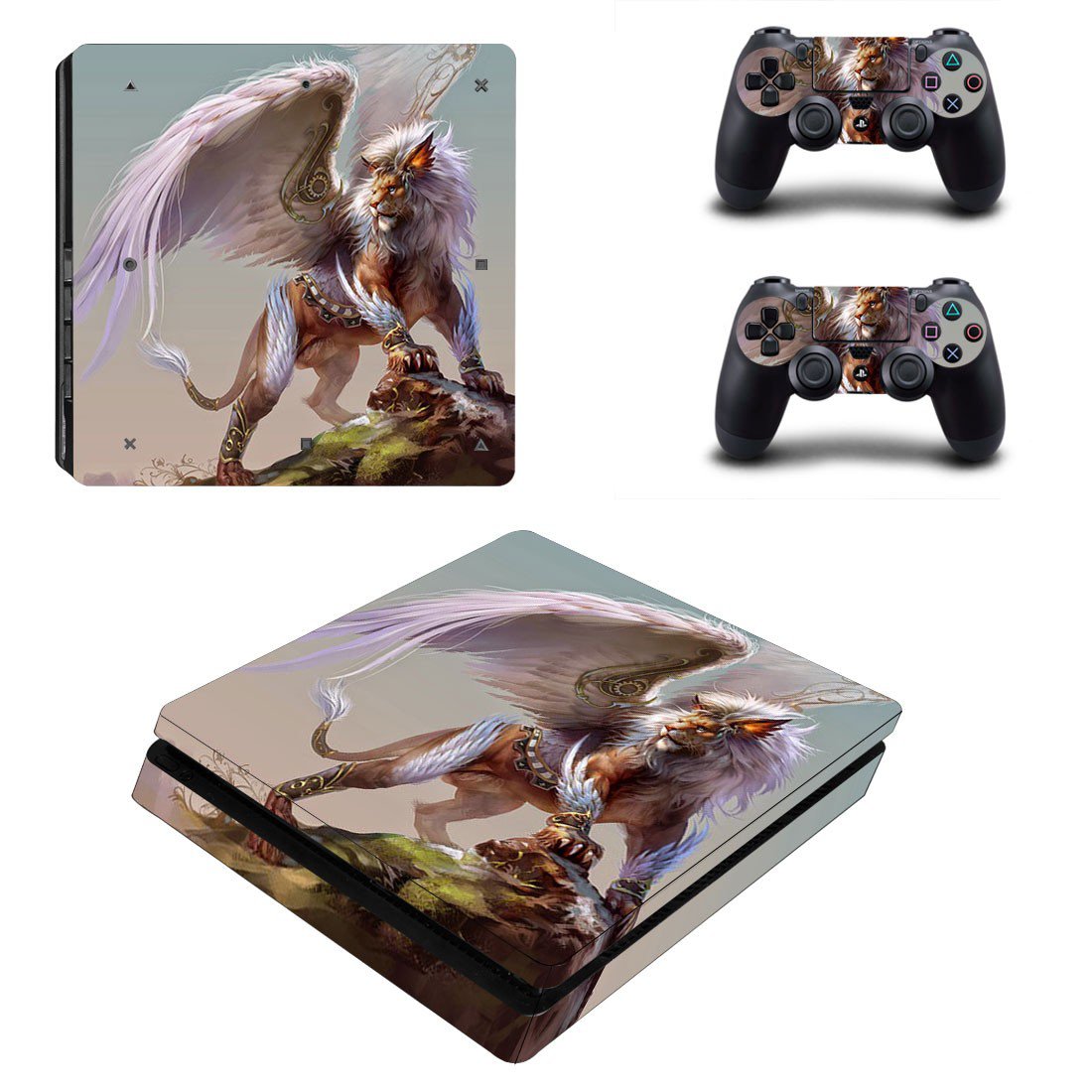 Winged Lion decal skin sticker for PS4 Slim console and controllers
