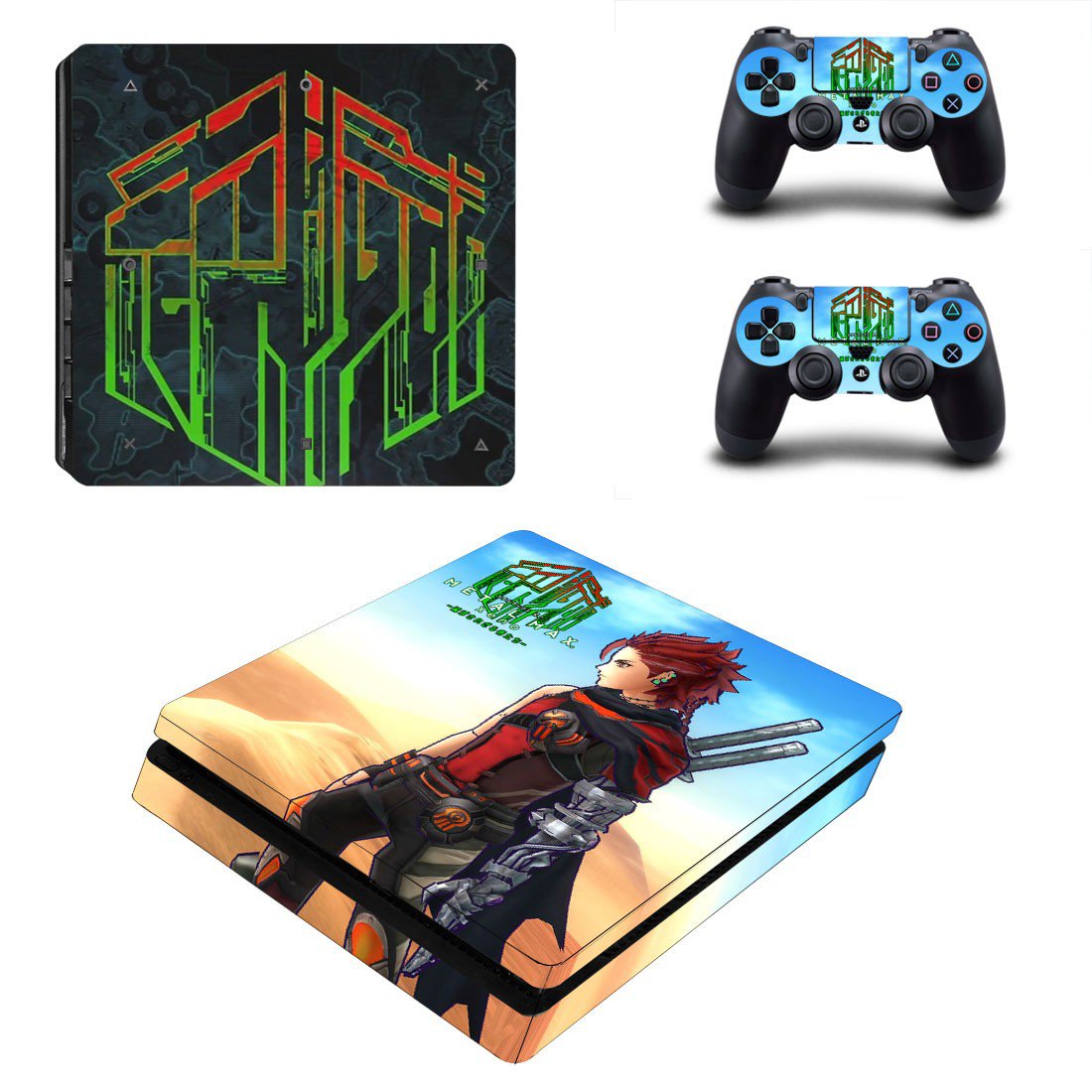 Metal Max Xeno decal skin sticker for PS4 Slim console and controllers
