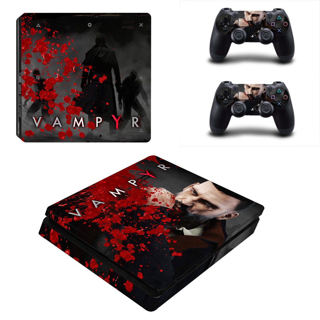 Vampyr decal skin sticker for PS4 Slim console and controllers