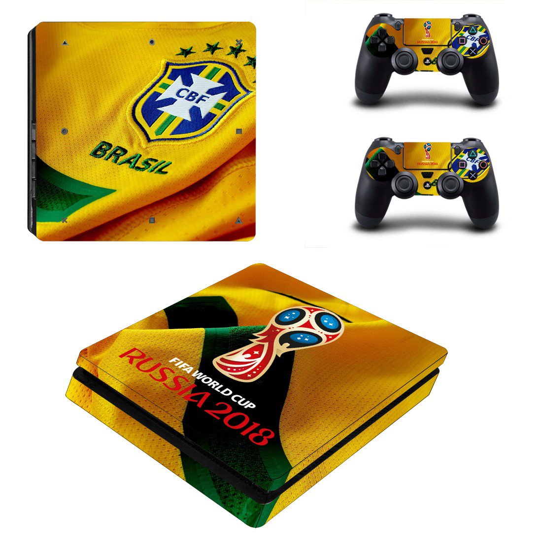 2018 FIFA World Cup Brazil decal skin sticker for PS4 Slim console and controllers