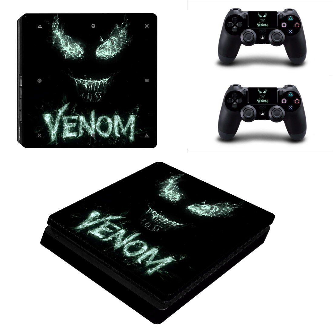 Venom decal skin sticker for PS4 Slim console and controllers