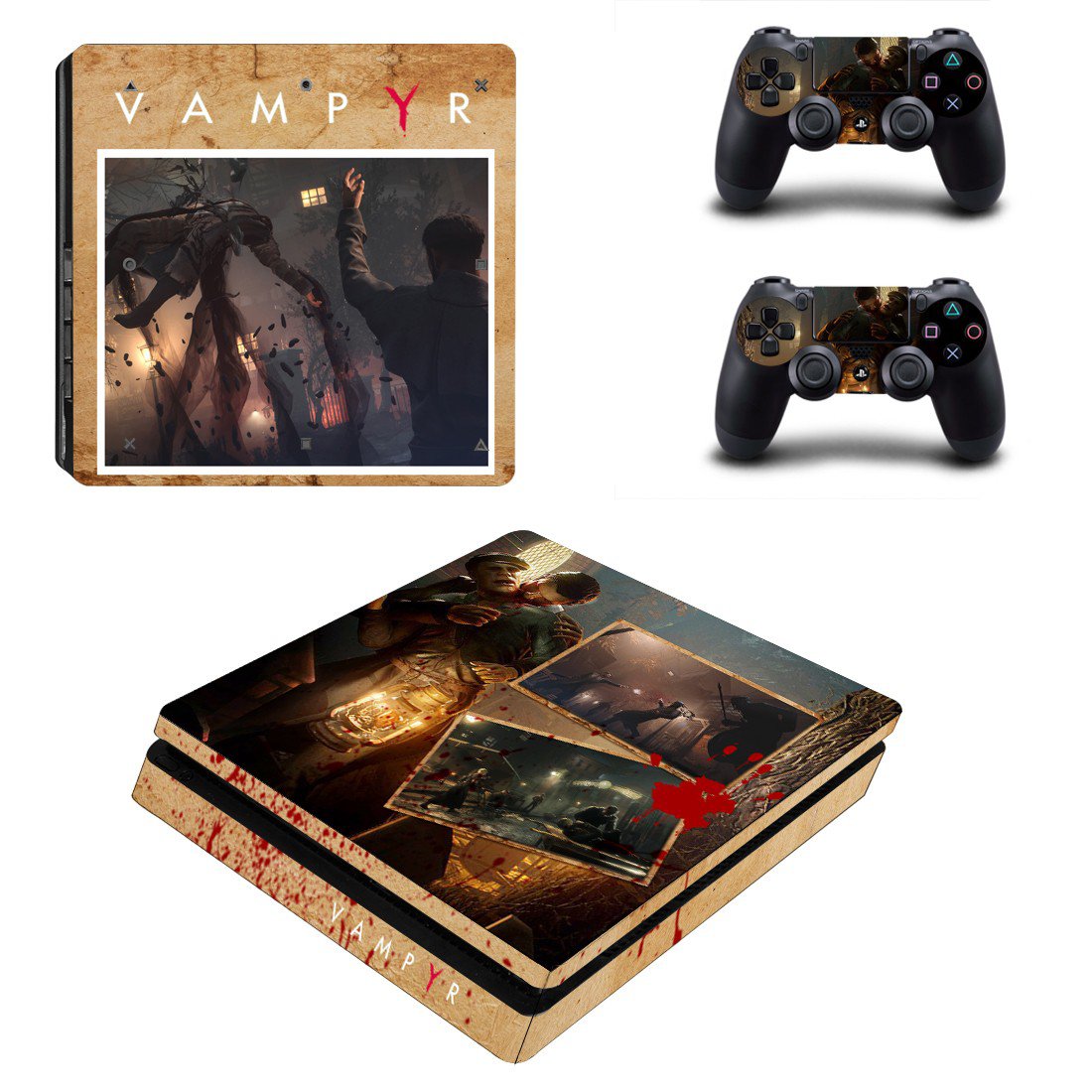 Vampyr decal skin sticker for PS4 Slim console and controllers