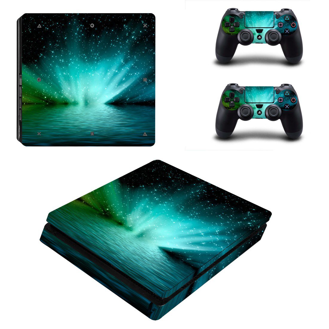 Shining water decal skin sticker for PS4 Slim console and controllers