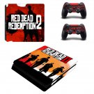 Red Dead Redemption 2 decal skin sticker for PS4 Slim console and controllers