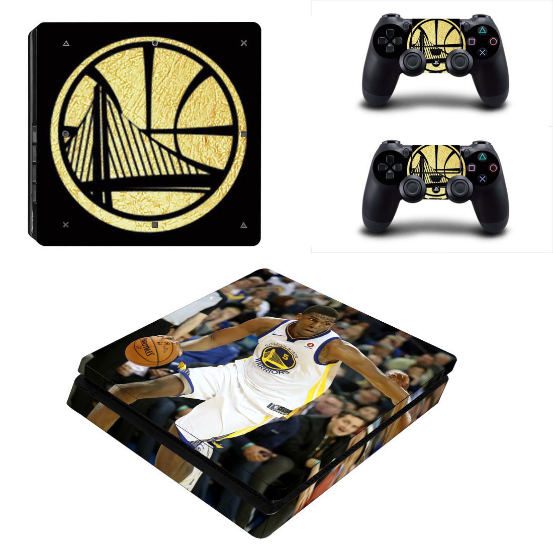 Golden state warriors decal skin sticker for PS4 Slim console and controllers