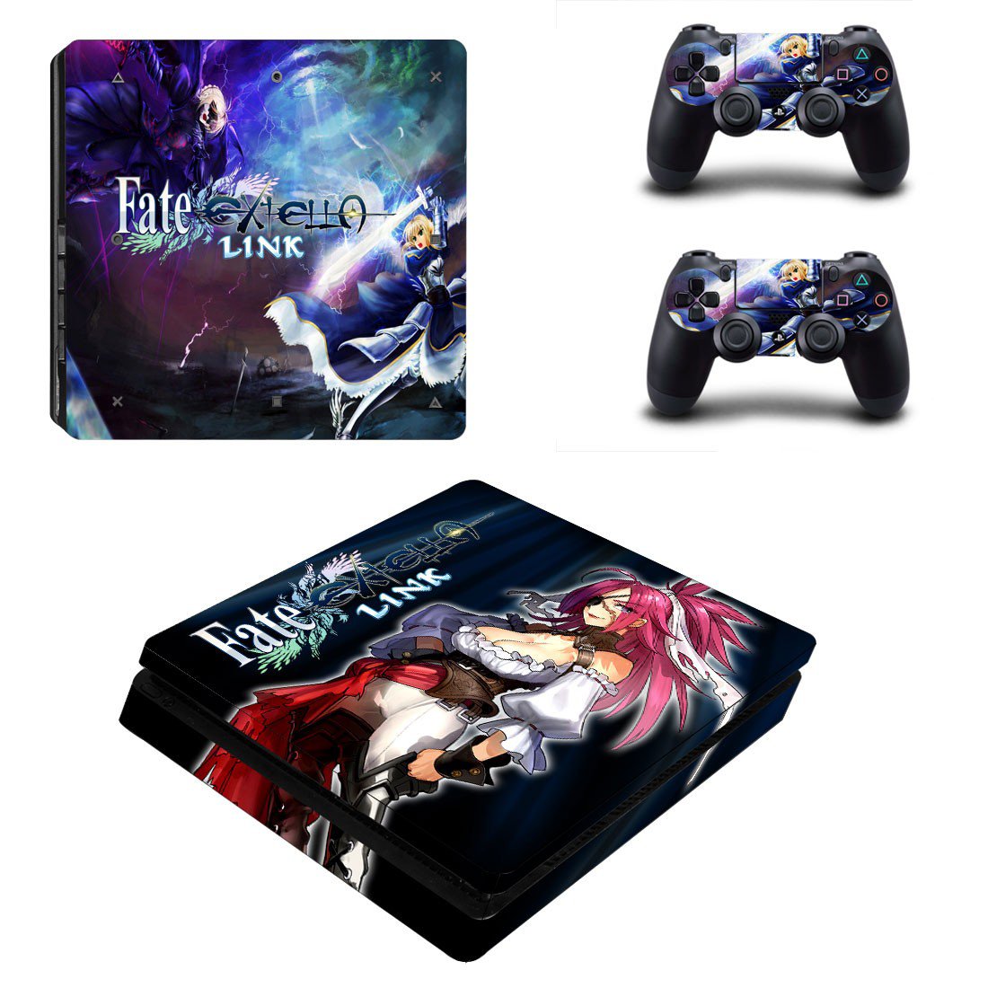 Fate Extella decal skin sticker for PS4 Slim console and controllers