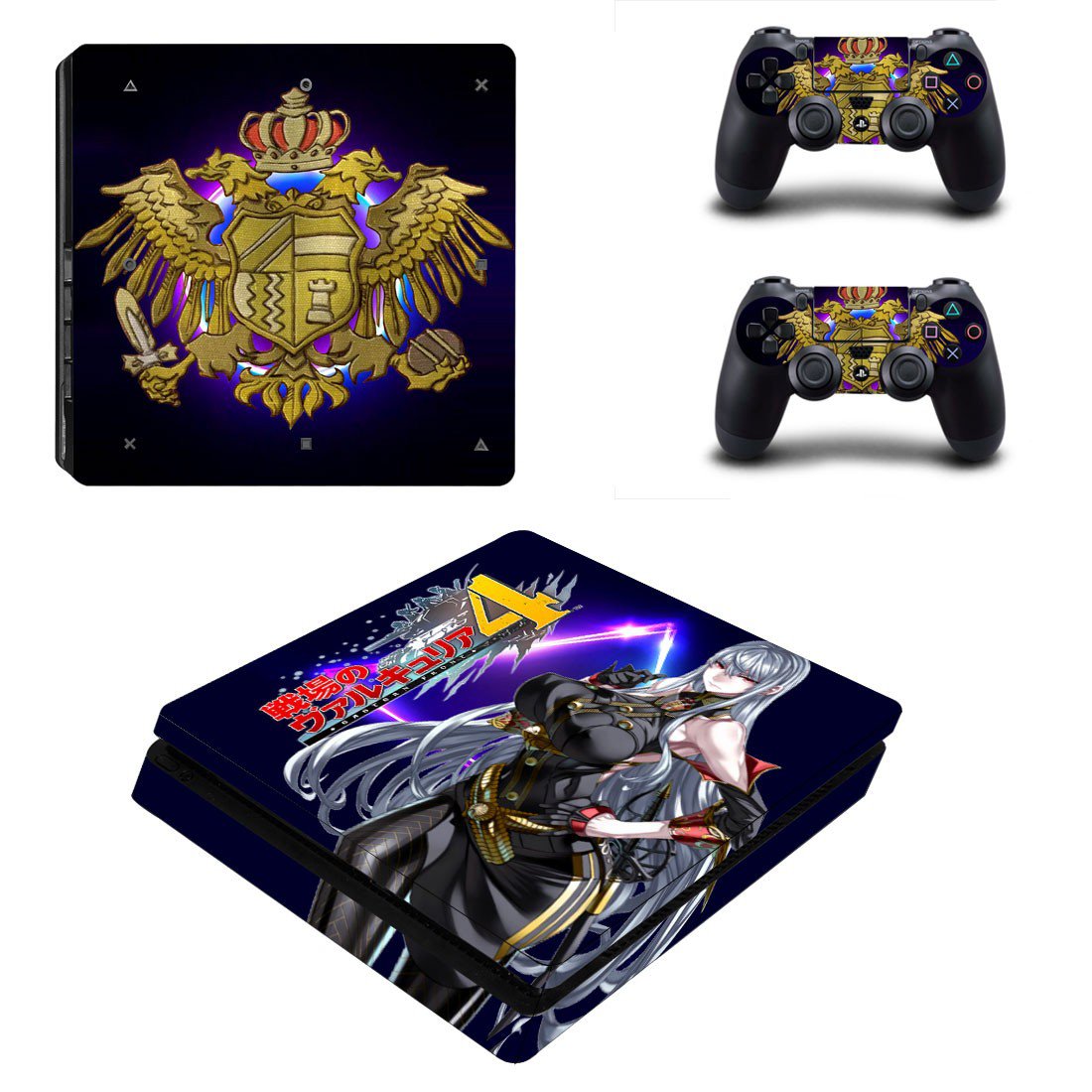 Valkyria Chronicles 4 decal skin sticker for PS4 Slim console and controllers