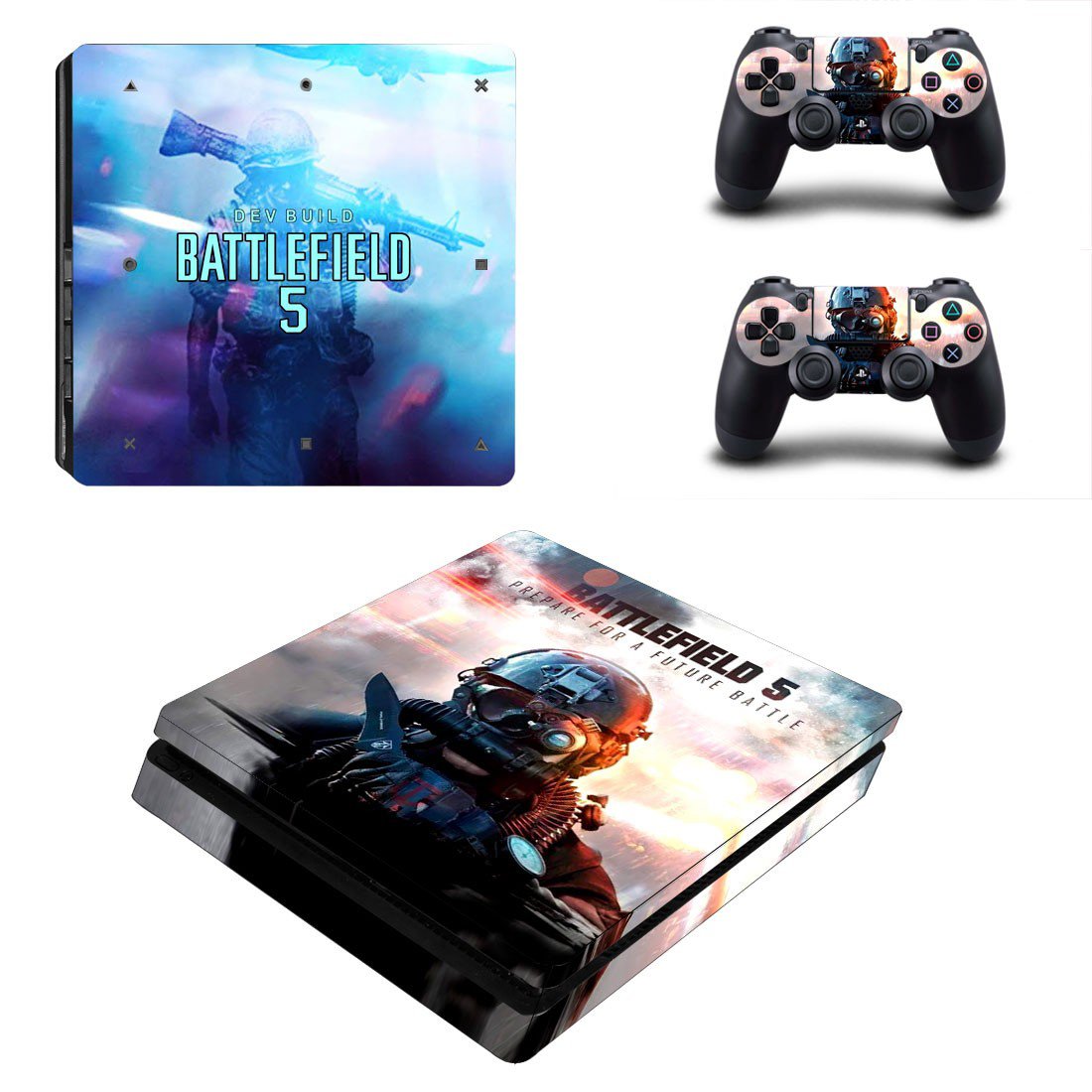 Battlefield 5 decal skin sticker for PS4 Slim console and controllers
