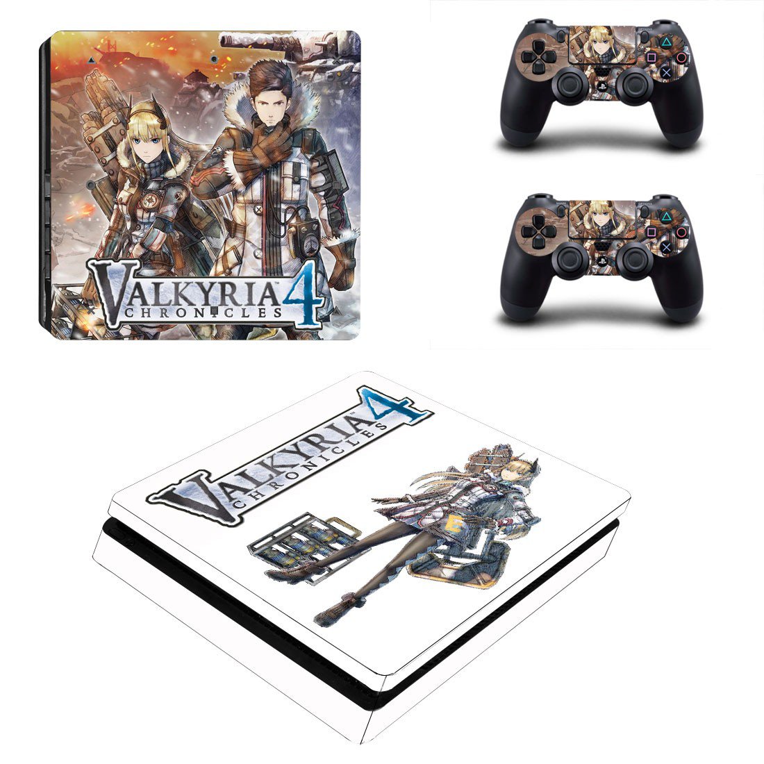 Valkyria Chronicles 4 decal skin sticker for PS4 Slim console and controllers
