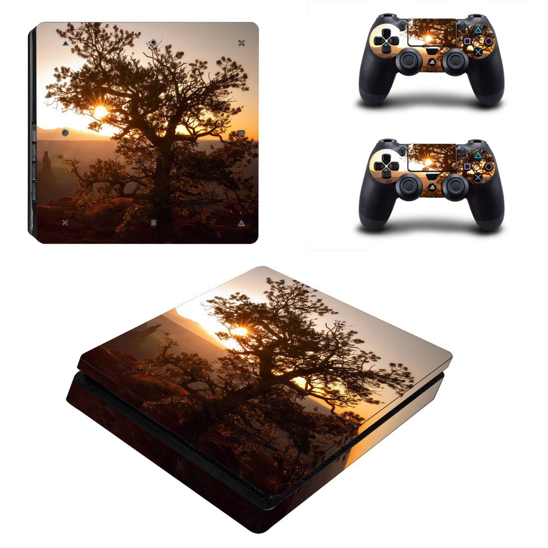 Tree Wallpaper decal skin sticker for PS4 Slim console and controllers
