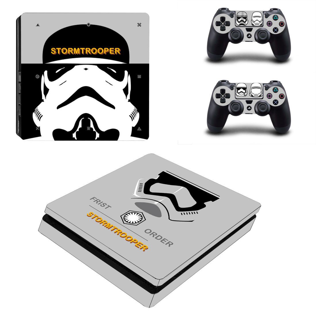 Star Wars Stormtrooper decal skin sticker for PS4 Slim console and controllers