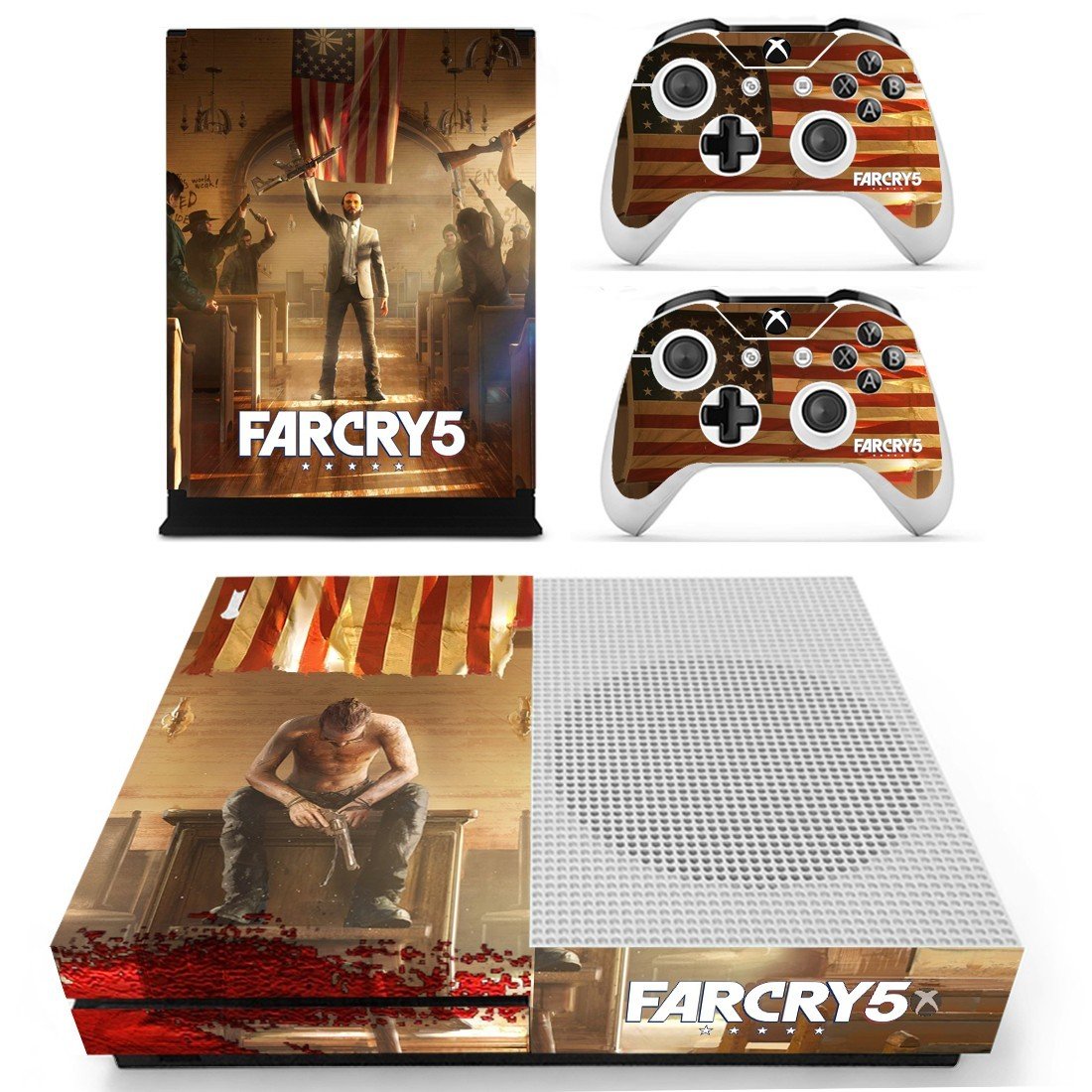 Far Cry 5 decal skin sticker for Xbox One S console and controllers