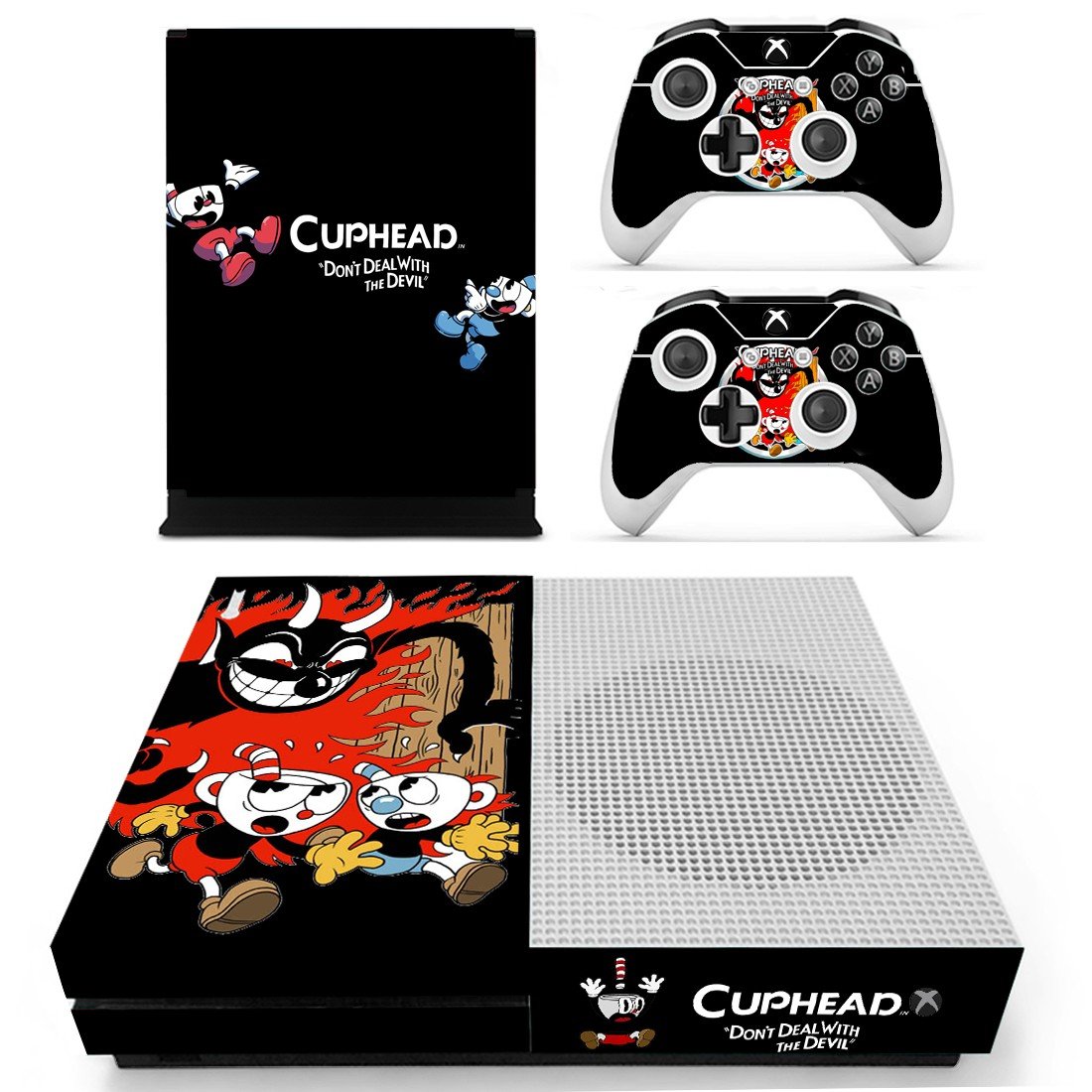 Cuphead decal skin sticker for Xbox One S console and controllers