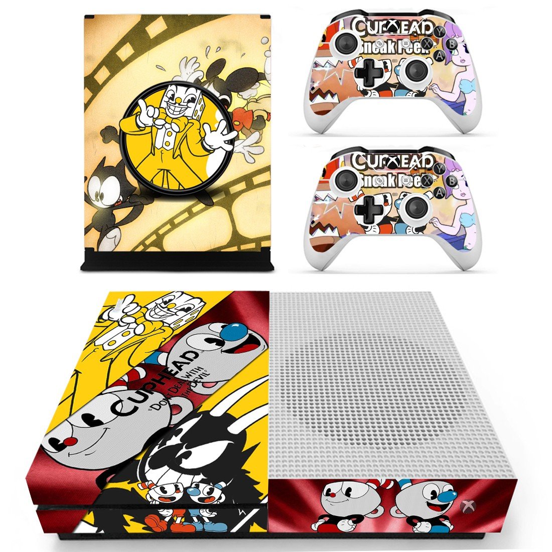 Cuphead decal skin sticker for Xbox One S console and controllers