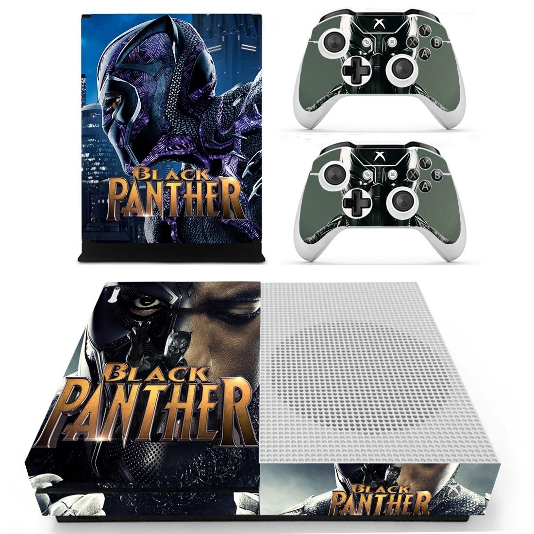 Black Panther decal skin sticker for Xbox One S console and controllers